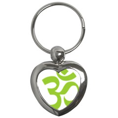 Hindu Om Symbol (lime Green) Key Chains (heart)  by abbeyz71