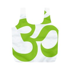 Hindu Om Symbol (lime Green) Full Print Recycle Bags (m)  by abbeyz71