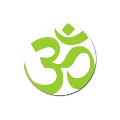 Hindu Om Symbol (lime Green) Magnet 3  (round) by abbeyz71