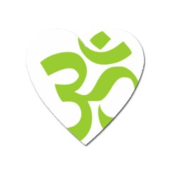 Hindu Om Symbol (lime Green) Heart Magnet by abbeyz71