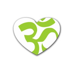 Hindu Om Symbol (lime Green) Rubber Coaster (heart)  by abbeyz71