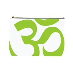 Hindu Om Symbol (lime Green) Cosmetic Bag (large)  by abbeyz71