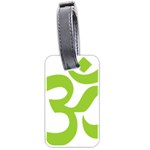 Hindu Om Symbol (Lime Green) Luggage Tags (Two Sides) Front
