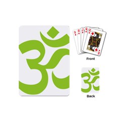 Hindu Om Symbol (lime Green) Playing Cards (mini)  by abbeyz71