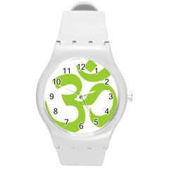 Hindu Om Symbol (lime Green) Round Plastic Sport Watch (m) by abbeyz71
