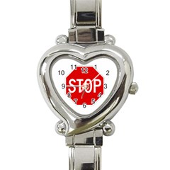 Stop Sign Heart Italian Charm Watch by Valentinaart