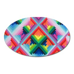 Rainbow Chem Trails Oval Magnet by Nexatart