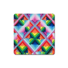 Rainbow Chem Trails Square Magnet