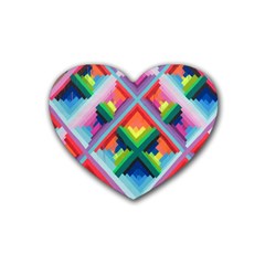 Rainbow Chem Trails Heart Coaster (4 Pack) 