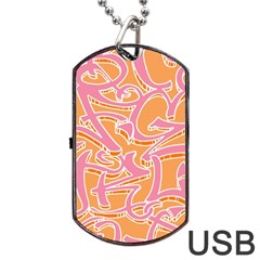 Abc Graffiti Dog Tag Usb Flash (one Side) by Nexatart