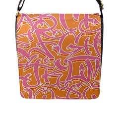 Abc Graffiti Flap Messenger Bag (l)  by Nexatart