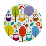 Cute Owl Round Ornament (Two Sides) Front