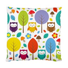 Cute Owl Standard Cushion Case (one Side) by Nexatart