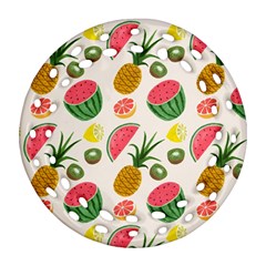 Fruits Pattern Round Filigree Ornament (two Sides) by Nexatart