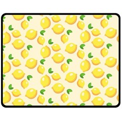 Lemons Pattern Double Sided Fleece Blanket (medium) 