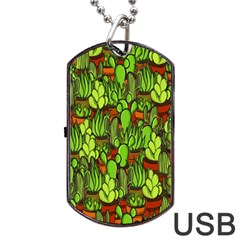 Cactus Dog Tag USB Flash (One Side)