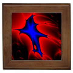 Space Red Blue Black Line Light Framed Tiles by Mariart