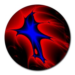 Space Red Blue Black Line Light Round Mousepads by Mariart