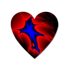 Space Red Blue Black Line Light Heart Magnet by Mariart