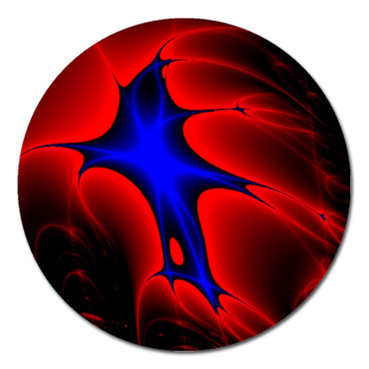 Space Red Blue Black Line Light Magnet 5  (Round)