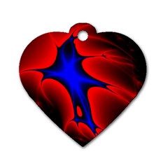 Space Red Blue Black Line Light Dog Tag Heart (two Sides) by Mariart