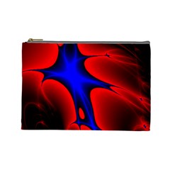 Space Red Blue Black Line Light Cosmetic Bag (large)  by Mariart