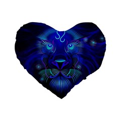 Sign Leo Zodiac Standard 16  Premium Flano Heart Shape Cushions by Mariart