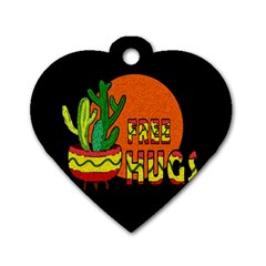 Cactus - Free Hugs Dog Tag Heart (two Sides) by Valentinaart