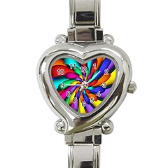Star Flower Color Rainbow Heart Italian Charm Watch