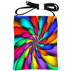 Star Flower Color Rainbow Shoulder Sling Bags by Mariart