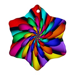 Star Flower Color Rainbow Snowflake Ornament (two Sides)