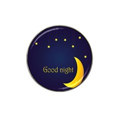 Star Moon Good Night Blue Sky Yellow Light Hat Clip Ball Marker by Mariart