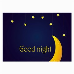 Star Moon Good Night Blue Sky Yellow Light Large Glasses Cloth