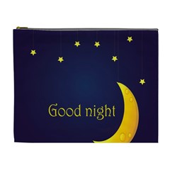 Star Moon Good Night Blue Sky Yellow Light Cosmetic Bag (xl) by Mariart