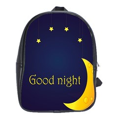 Star Moon Good Night Blue Sky Yellow Light School Bags (xl) 