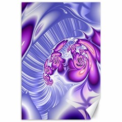 Space Stone Purple Silver Wave Chevron Canvas 24  x 36 