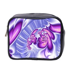 Space Stone Purple Silver Wave Chevron Mini Toiletries Bag 2-Side