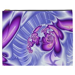 Space Stone Purple Silver Wave Chevron Cosmetic Bag (xxxl)  by Mariart