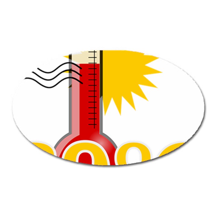 Thermometer Themperature Hot Sun Oval Magnet