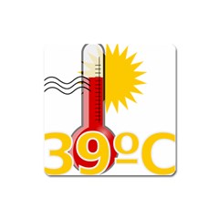 Thermometer Themperature Hot Sun Square Magnet by Mariart