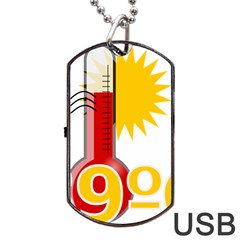 Thermometer Themperature Hot Sun Dog Tag Usb Flash (two Sides)