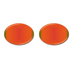 Scarlet Pimpernel Writing Orange Green Cufflinks (oval) by Mariart