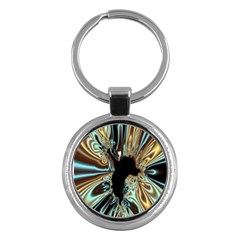 Silver Gold Hole Black Space Key Chains (round) 