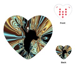 Silver Gold Hole Black Space Playing Cards (heart)  by Mariart