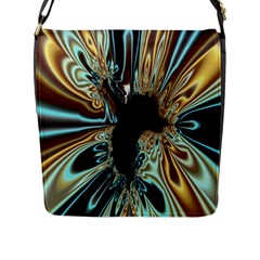 Silver Gold Hole Black Space Flap Messenger Bag (l)  by Mariart
