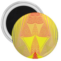 Wave Chevron Plaid Circle Polka Line Light Yellow Red Blue Triangle 3  Magnets by Mariart