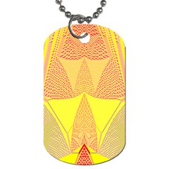 Wave Chevron Plaid Circle Polka Line Light Yellow Red Blue Triangle Dog Tag (one Side) by Mariart
