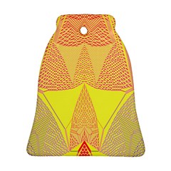 Wave Chevron Plaid Circle Polka Line Light Yellow Red Blue Triangle Bell Ornament (two Sides) by Mariart