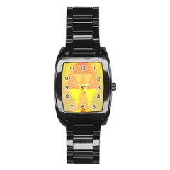 Wave Chevron Plaid Circle Polka Line Light Yellow Red Blue Triangle Stainless Steel Barrel Watch by Mariart