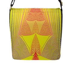Wave Chevron Plaid Circle Polka Line Light Yellow Red Blue Triangle Flap Messenger Bag (l)  by Mariart